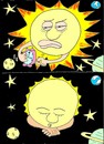 Cartoon: sun went to sleep (small) by yasar kemal turan tagged sun,went,to,sleep,star,hour