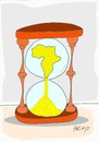 Cartoon: time is shrinking (small) by yasar kemal turan tagged time,hunger,africa,poverty,hourglass,hours