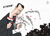 Cartoon: Assad catches corona (small) by Emanuele Del Rosso tagged bashar,syria,war,coronavirus