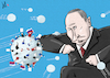 Cartoon: Democracy right in your face (small) by Emanuele Del Rosso tagged putin,russia,navalny,protests
