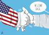 Cartoon: Welcome back USA (small) by Emanuele Del Rosso tagged usa,biden,united,states