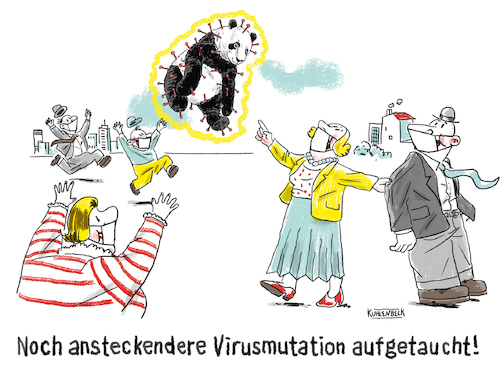 Cartoon: Virusmutation. (medium) by Thomas Kuhlenbeck tagged corona,virus,virusmutant,virusmutation,ansteckender,ansteckend,verbreitung,tarnung,tarnen,niedlich,tier,menschen,panda,ansteckung,mutation,mutant,corona,virus,virusmutant,virusmutation,ansteckender,ansteckend,verbreitung,tarnung,tarnen,niedlich,tier,menschen,panda,ansteckung,mutation,mutant