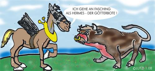 Cartoon: cow horse (medium) by Lutz-i tagged cow,horse