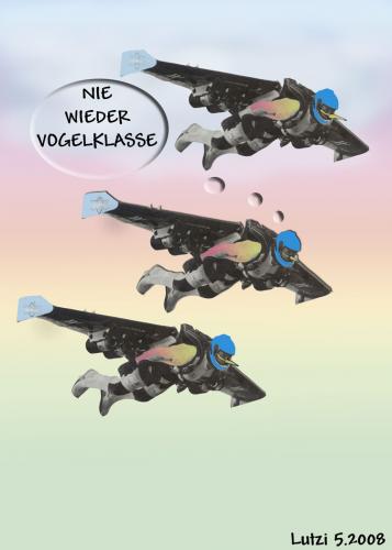 Cartoon: Vogelklasse (medium) by Lutz-i tagged fliegen