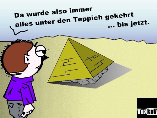 Cartoon: Alles unter den Teppich kehren (medium) by VokkoV tagged ägypten,pyramiden,diktatur,protest,regierung,mubarak
