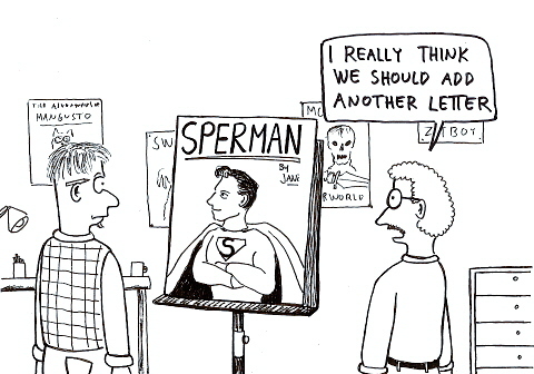 Cartoon: Naming Superman (medium) by Jani The Rock tagged superman,sperm,dc,comic