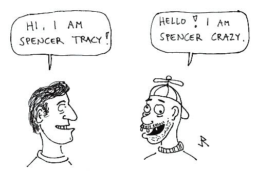 Cartoon: The Spencers (medium) by Jani The Rock tagged spencer,tracy,crazy