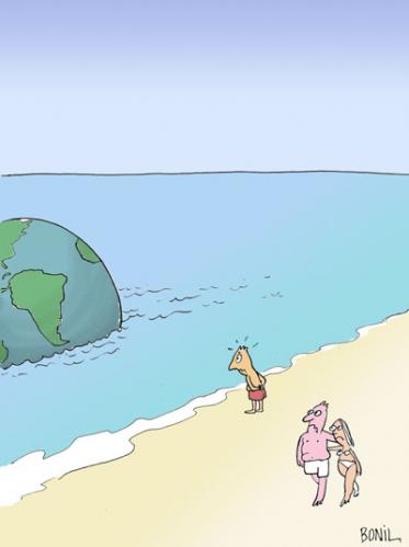Cartoon: Global Warming (medium) by BONIL tagged global,warming,nature,bonil