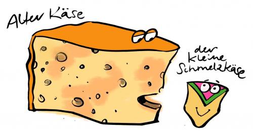 Cartoon: Alter Käse (medium) by Jollustration tagged käse,gouda,lebensmittel,essen,food,for,fun