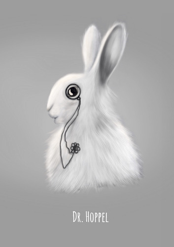Cartoon: Dr. Hoppel (medium) by alesza tagged rabbit,hase,animal,tier,hoppel