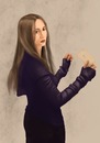 Cartoon: A Letter (small) by alesza tagged digital art painting letter brief portrait girl