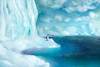 Cartoon: Antarktis (small) by alesza tagged landscape nature environment digital painting illustration art antarctic antarktis ice white glacier iceberg penguin