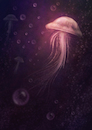 Cartoon: Jellyfish (small) by alesza tagged jellyfish underwater digital painting illustration procreate ipadart