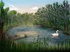Cartoon: Swan (small) by alesza tagged digital painting illustration swan river water lake pond nature landscape outdoors beauty