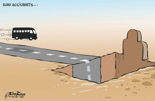 Cartoon: accidents (medium) by King Kinya tagged ca
