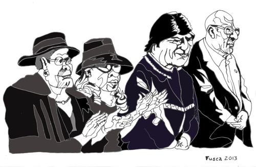 Cartoon: Bolivarian leaders (medium) by Fusca tagged corruption,bolivarian,socialism,drugs,lula,cleptocracy,south,america