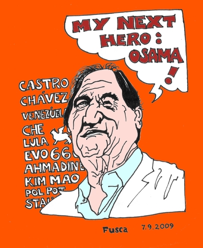 Cartoon: Oliver Bolivar Stone (medium) by Fusca tagged dictators,emerging,american,south
