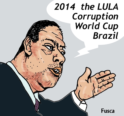 Cartoon: World Corruption Cup Brazil 2014 (medium) by Fusca tagged 2014,cup,world,braxil,lula,corruption