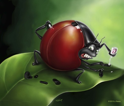 Cartoon: Cada um se vira como pode (medium) by lufreesz tagged cartum,ladybug,joaninha