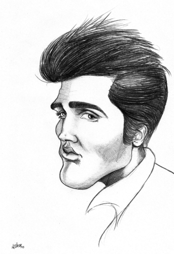 Cartoon: Elvis (medium) by lufreesz tagged elvis,presley,caricature