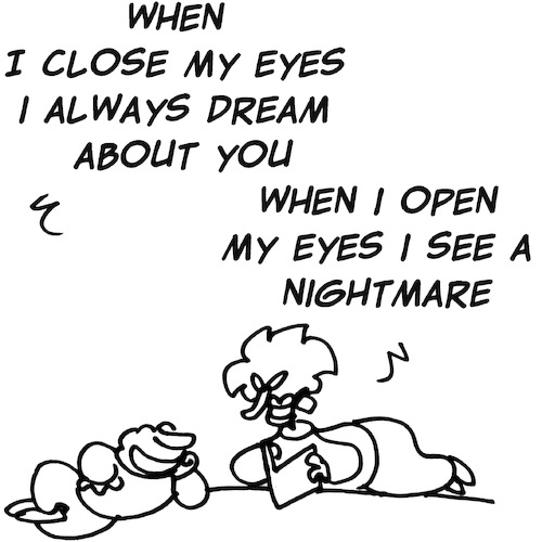 Cartoon: nightmare (medium) by fragocomics tagged love,society,wife,husband,girlfriend,boyfriend,love,society,wife,husband,girlfriend,boyfriend