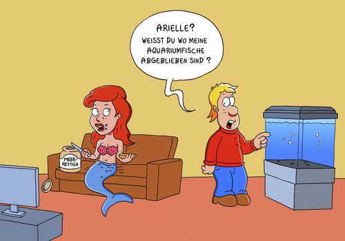Cartoon: arielle die meerjungfrau (medium) by ChristianP tagged arielle,die,meerjungfrau,aquarium,the,mermaid