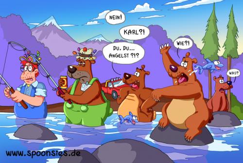 Cartoon: baeren angeln (medium) by ChristianP tagged baeren,angeln,wildnis
