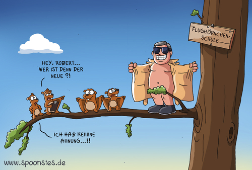 Cartoon: flughörnchenschule (medium) by ChristianP tagged flughörnchenschule