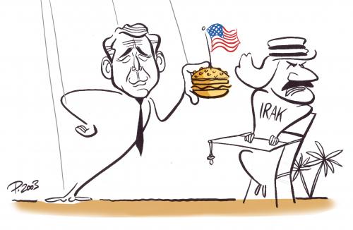 Cartoon: george bush irak (medium) by ChristianP tagged george,bush,irak
