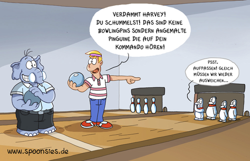 Cartoon: pinguin-bowling (medium) by ChristianP tagged pinguinbowling