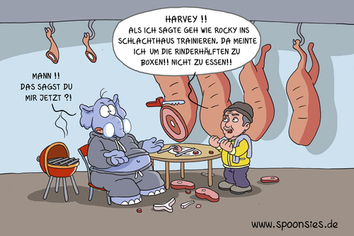 Cartoon: rocky rinderhälften (medium) by ChristianP tagged rocky,rinderhälften