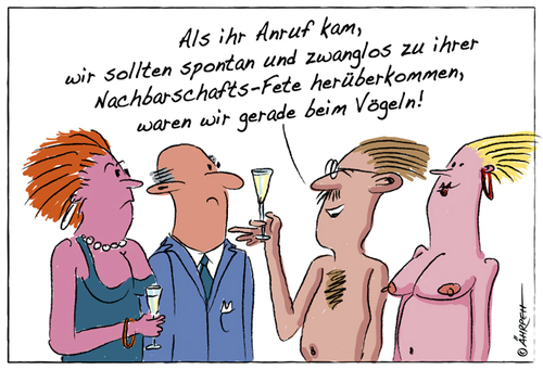 Cartoon: Auf gute Nachbarschaft! (medium) by rpeter tagged nachbarn,nackt,spontan,liebe