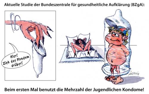 Cartoon: Beim ersten Mal (medium) by rpeter tagged jugend,kondom,nackt