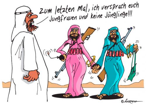 Cartoon: Mißverständnis (medium) by rpeter tagged jungfrauen