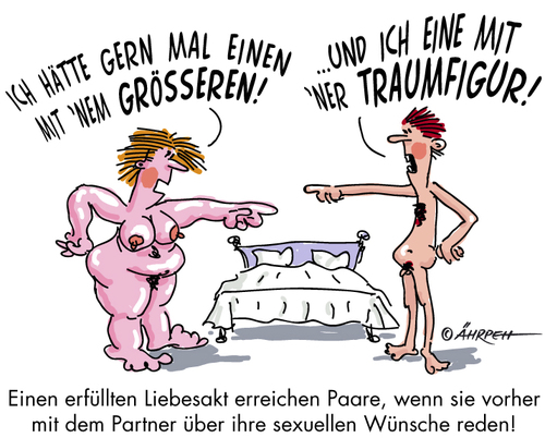 Cartoon: Miteinander reden (medium) by rpeter tagged mann,frau,bett,liebe