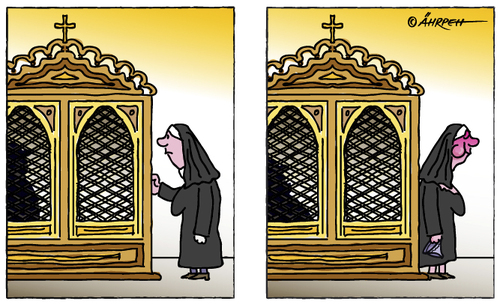 Cartoon: Neulich im Beichtstuhl (medium) by rpeter tagged katholisch,kirche,religion,nonne,beichte
