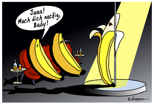 Cartoon: Neulich im BANANA-CLUB (medium) by rpeter tagged bananen,striptease,couch