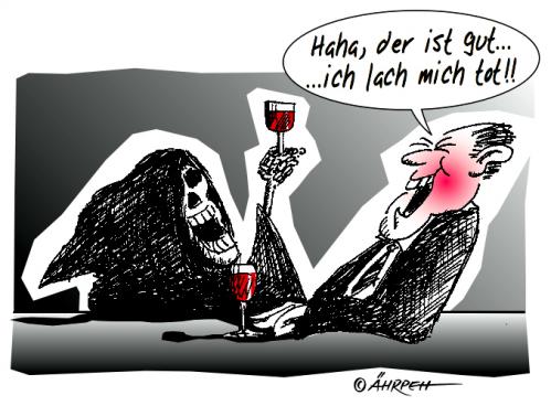 Cartoon: Zum Totlachen (medium) by rpeter tagged tod,bar,mann