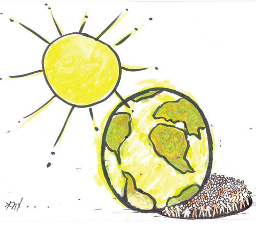 Cartoon: Global warming (medium) by Monica Zanet tagged earth,global,warming,free,zanet