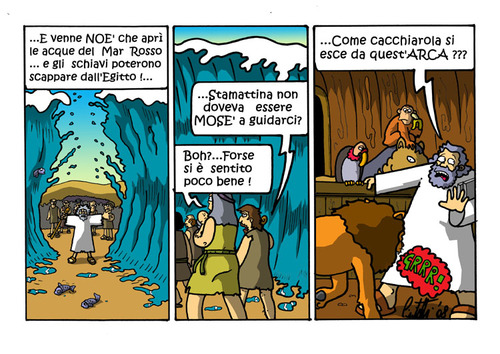 Cartoon: confusione biblica (medium) by ignant tagged bibbia,religion,humor,cartoon,comic,strip