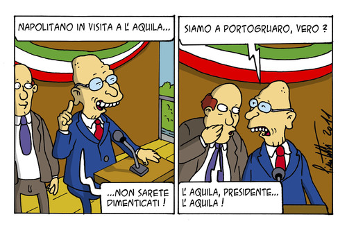 Cartoon: Vuoti di memoria (medium) by ignant tagged aquila,terremoti,cartoon,comic,strip