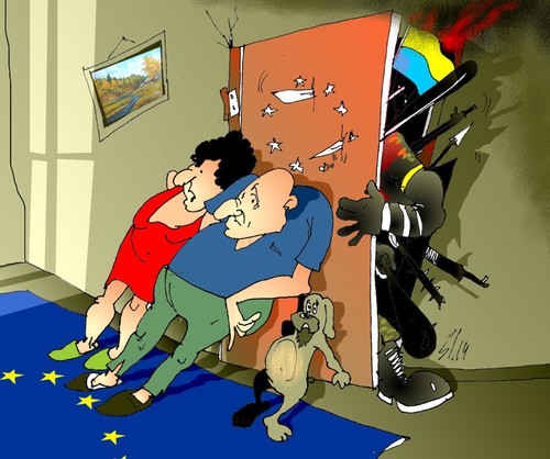 Cartoon: Ohne (medium) by medwed1 tagged eu,ukraine,bandera,krieg