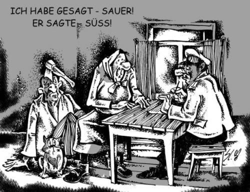 Cartoon: Suss-Sauer (medium) by medwed1 tagged schljachow,cartoon