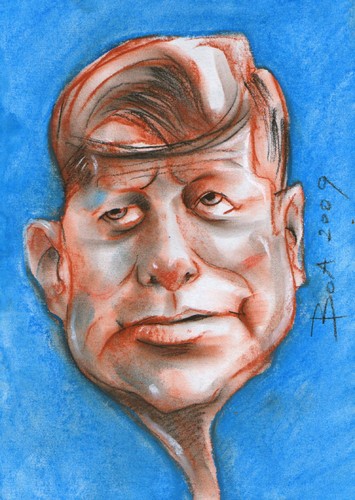 Cartoon: Kennedy (medium) by boa tagged caricature,cartoon,happy,nice,painting,humor,comic,boa,romania