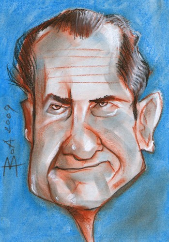 Cartoon: Nixon (medium) by boa tagged aricature,cartoon,happy,nice,painting,humor,comic,boa,romania