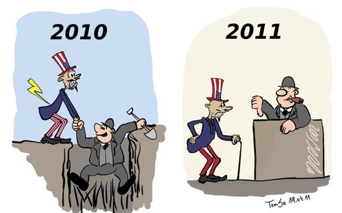 Cartoon: Abgewertet (medium) by TomSe tagged finazkriese,rating,bonität,usa