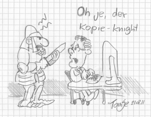 Cartoon: Der Copyknight (medium) by TomSe tagged guttenberg,copyright