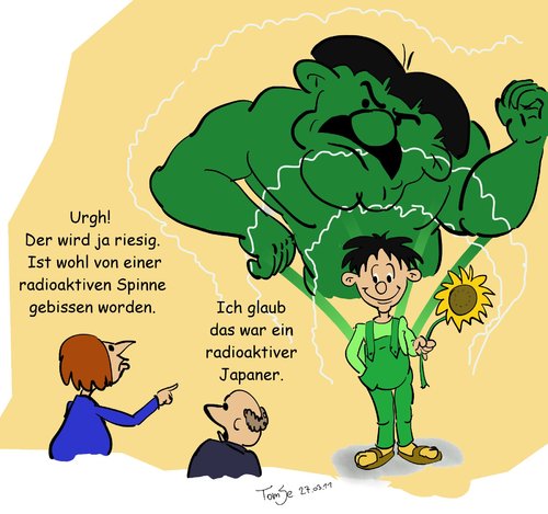Cartoon: Grüner Rieße (medium) by TomSe tagged wahl,grüne,superheld,hulk,atomkraft