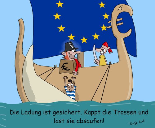 Cartoon: Kappt die Trossen (medium) by TomSe tagged solidarität,bankenrettung,staatspleite,eurokrise,griechenland
