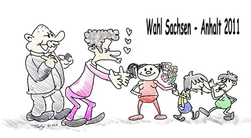 Cartoon: Wahl S-A 2011 (medium) by TomSe tagged wahl,spd,sachsenanhalt,parteienlandschaft